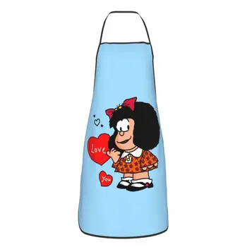 Унисекс Mafalda Love You Кухня на Майстор-Готвачи Кулинария Престилка За Печене на Жените и Мъжете Карикатура Quino Комикси Tablier Кухня за Рисуване
