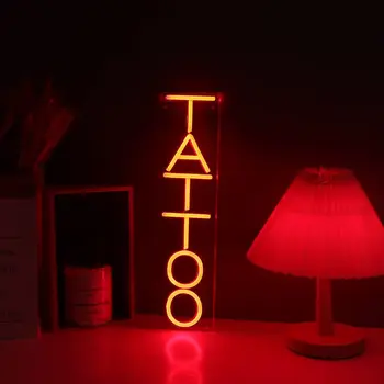 Татуировка на Неонова Светлина Стенни Знак за Татуировка-Салон Studio Shop LED Забавни Wall Art Decor за Бизнес-магазини, Лого Витрини Cave Man