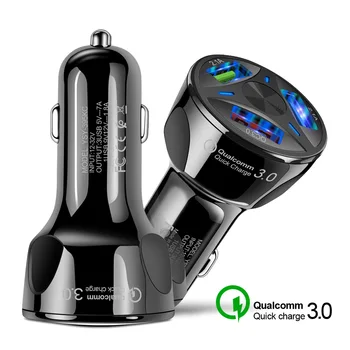 Qc3.0 Зарядно Устройство за мобилен телефон с три USB конектори за BMW 1 2 3 4 5 6 7 серия E46 E52 E90 X1 X3 X4 X5 X6 F07 F01 F09 F10 F15 F20 F30 F35