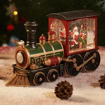 Дядо Коледа, коледен подарък под формата на снежен човек, бъдни вечер, малка влак без музикална кутия за бижута, кристална топка, украса за масата.
