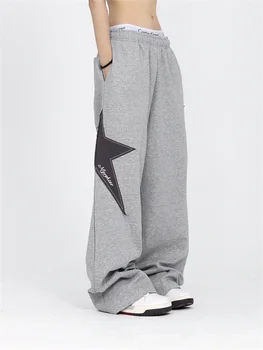 Дамски спортни панталони за джогинг Y2K Streetwear Star, харадзюку, ретро реколта, лоскутные спортни панталони, широки джоггеры в стил хип-хоп оверсайз