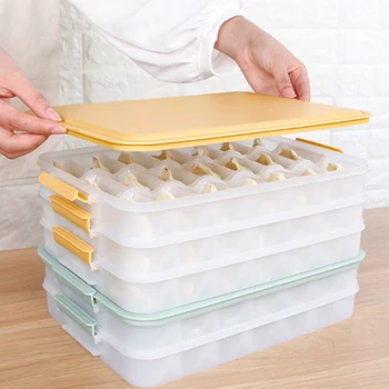 Кутия за съхранение на храна в хладилника, Органайзер за кухненски принадлежности, Кутия за пресни продукти, кутия за равиоли, Поставка за яйца