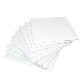Акустични панели бели 12 парчета със скосен ръб с висока плътност за стени и акустична обработка на