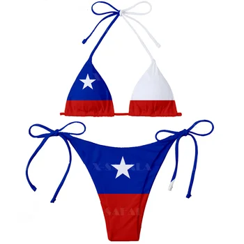 Държава Америка, Аржентина, Чили, Колумбия Куба Флаг 3D Принт Женски Комплект Микро Бикини Лято Плажни Дрехи, Секси Плажни Бански костюми