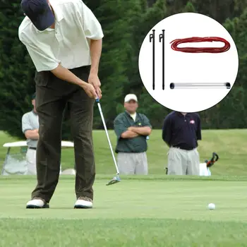 1 комплект индикатор за подаване на топка за голф Регулируема сгъваема Метална употреба за тренировки в голфа, тел прът, аксесоари за голф