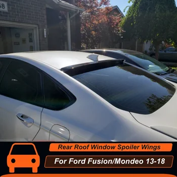 За Ford Mondeo Fusion 2013 14 15 16 17 18 Задното стъкло на покрива, Капака на багажника Автомобили, заден спойлер, Калници ABS Черен carbon Външни Аксесоари