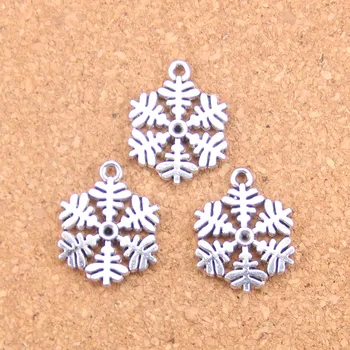 45 бр. висулки във формата на снежинки, 20x23 мм, антикварни окачване, древни тибетски сребърни накити, 