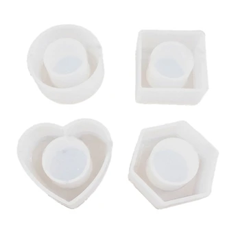 Пръстени за салфетки, форма от смола, Комплект от 4 силиконови форми за леене от епоксидна смола, Поставки за пръстени за салфетки, за да проверите за diy от смола, N0HE