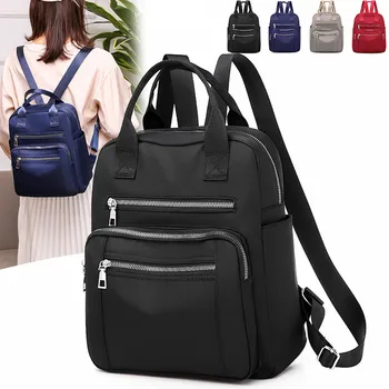 Жена раница за пътуване, ежедневни водоустойчив Оксфордские чанта през рамо, женствена чанта с голям капацитет, раница, Черен портфейл, Училищен пакет