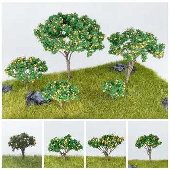 Миниатюрни плодни дървета, различни размери, оформление на масата от пясък, симулиращ сцената, Аксесоари за декори куклена къща, Имитирующая дърво Статуетка