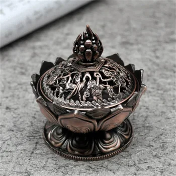 Кадилница за тамян под формата на цветето лотос, будизъм, титуляр на Буда, Латунная Мини кадилница от сандалово дърво, тамян, метални изделия, украса за дома