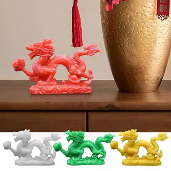 Китайски Фън шуй Статуя на дракон дванадесет зодиакални знаци украса на дракона Нефритовая смола Статуя на дракон Фигурка на животно декорации от смола декор