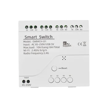 eWeLink Smart WiFi Bluetooth Преминете Релеен Модул 85-250 В on Off Контролер 4CH 2,4 G WiFi Дистанционно управление за Алекса Google Home