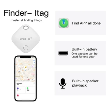 Мини GPS тракер, Bluetooth устройство за защита от загуба, проследяване на детска чанта за домашни любимци, чантата за IOS / Android Smart Finder Локатор