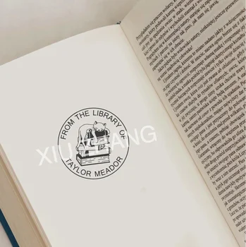 4 см Индивидуален печат Ex Libris, обичай подпечатан с фоточувствительными мастило за библиотечни книги, персонални печати, адрес за печат с автоматични мастило