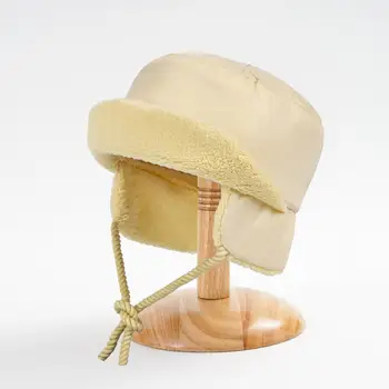 Топла уютна детска шапчица, ветрозащитная зимна детска шапка Лей Фън със слушалки, дебел плюш, измръзване за улицата унисекс