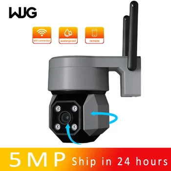 WJG sasha camera wifi камера за сигурност на hristo 5MP за работа на открито Wi-Fi камера IP65 360 ° с аудио-видеонаблюдение в корейски стил