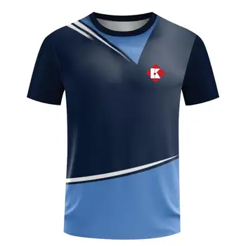 2024 Нова бързосъхнеща облекло за тенис на маса, Мъжка тениска с логото форма за бадминтон, костюми за момчета, ревера, дамска тениска