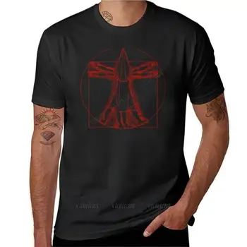 Витрувианская Пирамидални глава (Червена Тениска оверсайз тениски тениски мъжки летни блузи оверсайз тениски за мъже