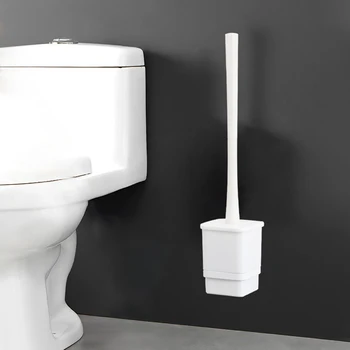 Набор от тоалетни четки черни четки за баня с рафтове за съхранение, стенни модерни почистващи препарати, консумативи за измиване