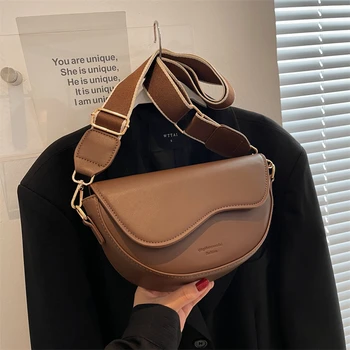 Yogodlns Модни малки дамски чанти под седло от изкуствена кожа на подмишниците, реколта дизайнерска чанта през рамо, малка чанта с капак, чанти-портфейли