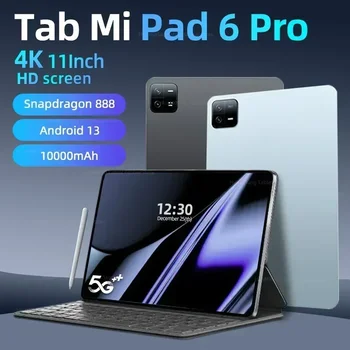 2024 Оригиналната Глобалната версия Pad 6 Pro HD, 4K Tablet PC Android 13 10000 ма Snapdragon 888 11 инча 16 GB + 1 TB Таблети 5G WIFI Mi Tab