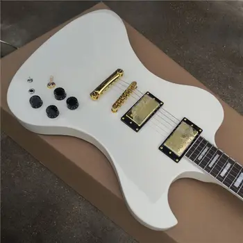 Бяла Електрическа китара с 24 Измъчва, 6-струнни Златни Аксесоари, Звукосниматели Humbucker, Професионална Заводска Контакт, Индивидуални Цветови Стил