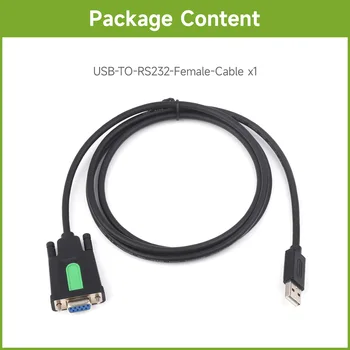Пристанище Waveshare USB Type A до DB9 Male / Female, Промишлен Кабел-адаптер USB към RS232 Serial, чип FT232RL, 1,5 m 300 бит / с ~ 921600 бит /с