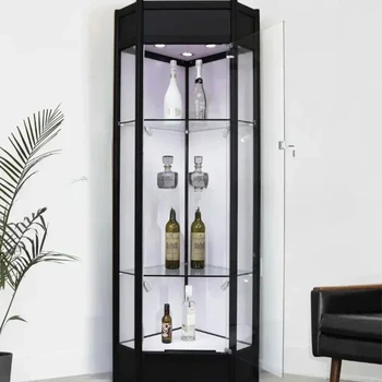 Витрина за Винарски шкафове за хол Стъклени Съвременни Винарски шкафове за съхранение на алкохол и алкохолни напитки Ъглова стена Meuble Vin Европейски мебели