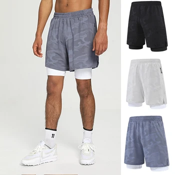 Мъжки студентски баскетболни шорти с подплата, стегнати мъжки спортни шорти за практикуване на футбол, бягане, туризъм, панталони за фитнес