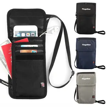 Найлон RFID-чанта за самоличност, преносима богат на функции водоустойчива чанта за документи, пътна чанта за паспорт