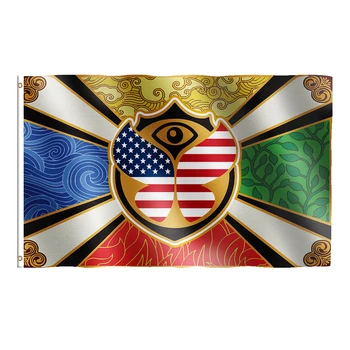 Магазин BENFACTORY Tomorrowland СЪЕДИНЕНИ Американски флаг Еднопосочна / двустранен печат на Един слой 100D полиестер с медни втулками