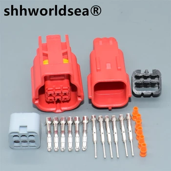 shhworldsea 6-Пинов мъжки или женски Авто Диагностика OBD конектор Auto Socket Автомобилен конектор MWTPB-06-1A-R защитно покритие
