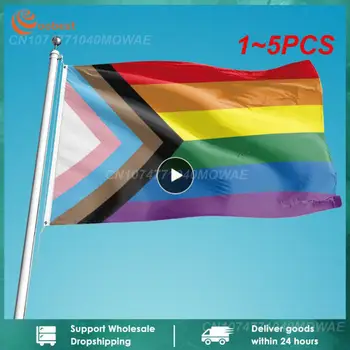 1 ~ 5ШТ Пъстра Дъгата Флаг 90x150 см 100D Полиестер ЛГБТ знаме на Гей-Гордост Знамена на Света Хоп Филаделфия Филаделфийската Лесбийки флаг