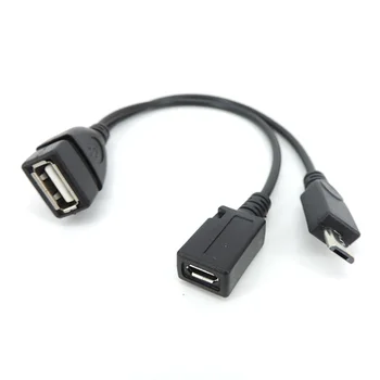USB 2.0 за mirco usb mini male 5 пенса конектор за свързване на пристанището Y-сплитер адаптер Otg кабел за зареждане на телевизора