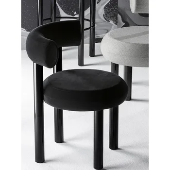 Дизайнерски стол за хранене wabi sabi breeze ins прост модерен стол за домашна употреба с облегалка на Стол за грим интернетзнаменитостей малък