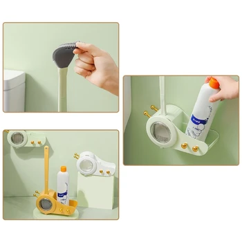 Стенен ершик за тоалетна с държач, Четка за почистване, Инструмент за баня Snail T21C