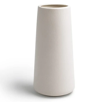 Бяла ваза декор за рафтове, малка ваза, украса за работния плот, керамични модерен прост начало декор на цветя в стил бохо