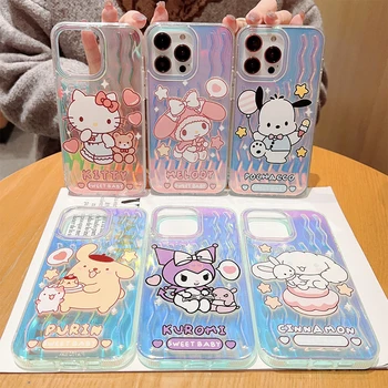 Сладък калъф за мобилен телефон Sanrio Hello Kitty Apple 14Promax, устойчиви на спад, калъф за телефон My Melody 13Pro с шарени 13 12 в стил момичета