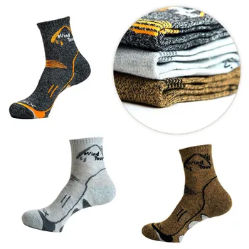 Wind Tour Унисекс, топли зимни спортни чорапи за бягане, мъжки и женски, на открито, удобни футболни чорапи Coolmax