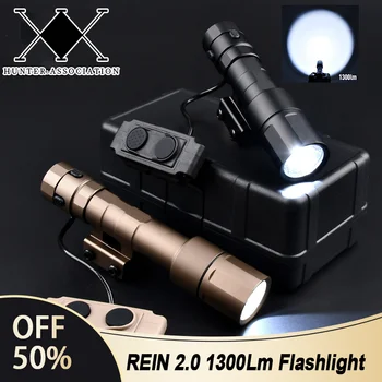 REIN 2.0 Тактически метален 1300-люменный мощен фенер Mini Handheld Fit 20mm Rail Ловно Страйкбольное оръжие Скаут Outdoor Light