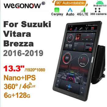 13,3 Инча Ownice 1Din Android 10,0 Радиото в автомобила 360 за Suzuki Vitara Brezza 2016-2019 GPS Авто Аудио Плеър SPDIF 4G LTE БЕЗ DVD