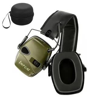 Електронни слушалки за стрелба, Тактическа шок слушалка с звукоусилением, защита на ушите, Шумозащитная съединител за уши, лов на открито