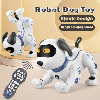 Е-имитация на домашни любимци, Интелигентен робот Куче Скулпторка Ходене Танци Електрическа играчка за домашни любимци Интелигентно куче-скулпторка Детски подаръци
