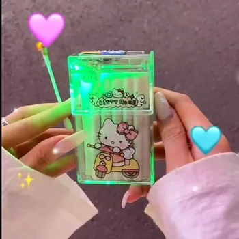 Sanrio Hello kitty Pochacco Kuromi Cinnamoroll с хубав анимационни възстановителен и влагостойким портсигаром и зажигалкой в един флакон