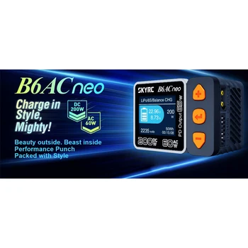 НОВО Интелигентно зарядно устройство SKYRC B6ACneo Постоянен ток с мощност 200 W ac мощност 60 W Балансировочное зарядно Устройство Разрядник Модернизация Радиоуправляемого кола