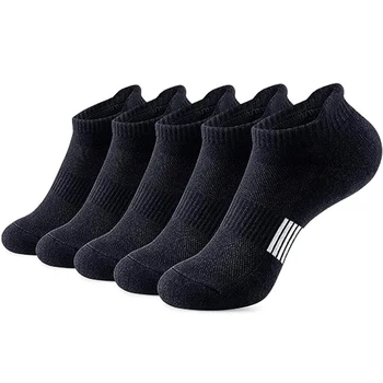 5 Двойки женски спортни чорапи на щиколотке, обикновена чорапи за бягане на спортна подметка с малко езика