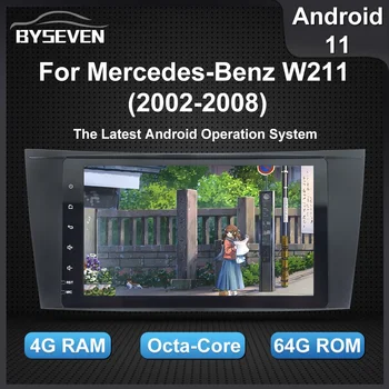 BySeven Android 11 За Mercedes Benz E-Class W211 E200 CLS W219 G-W463 GLK W209 1998-2002 Автомобилен Мултимедиен Плейър GPS Навигация