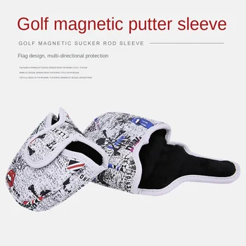 Калъф за накрайник за управляваща щанга за голф на Едро от изкуствена кожа с магнит във формата на затворен полукръг Квадратна модел Защитен калъф, Аксесоари за голф