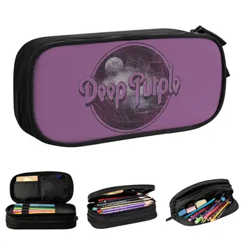 Голяма чанта За Моливи The Deep Purple Rock Band Merch Двупластова Чанта За Моливи Дамски Косметичка Подарък За Рожден Ден